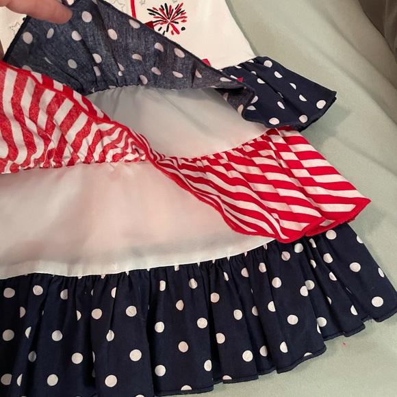 Bonnie Jean Baby-July 4th Fireworks/Stars/Stripes 3-tiered dress-Size 24 mo-EUC - Picture 5 of 9